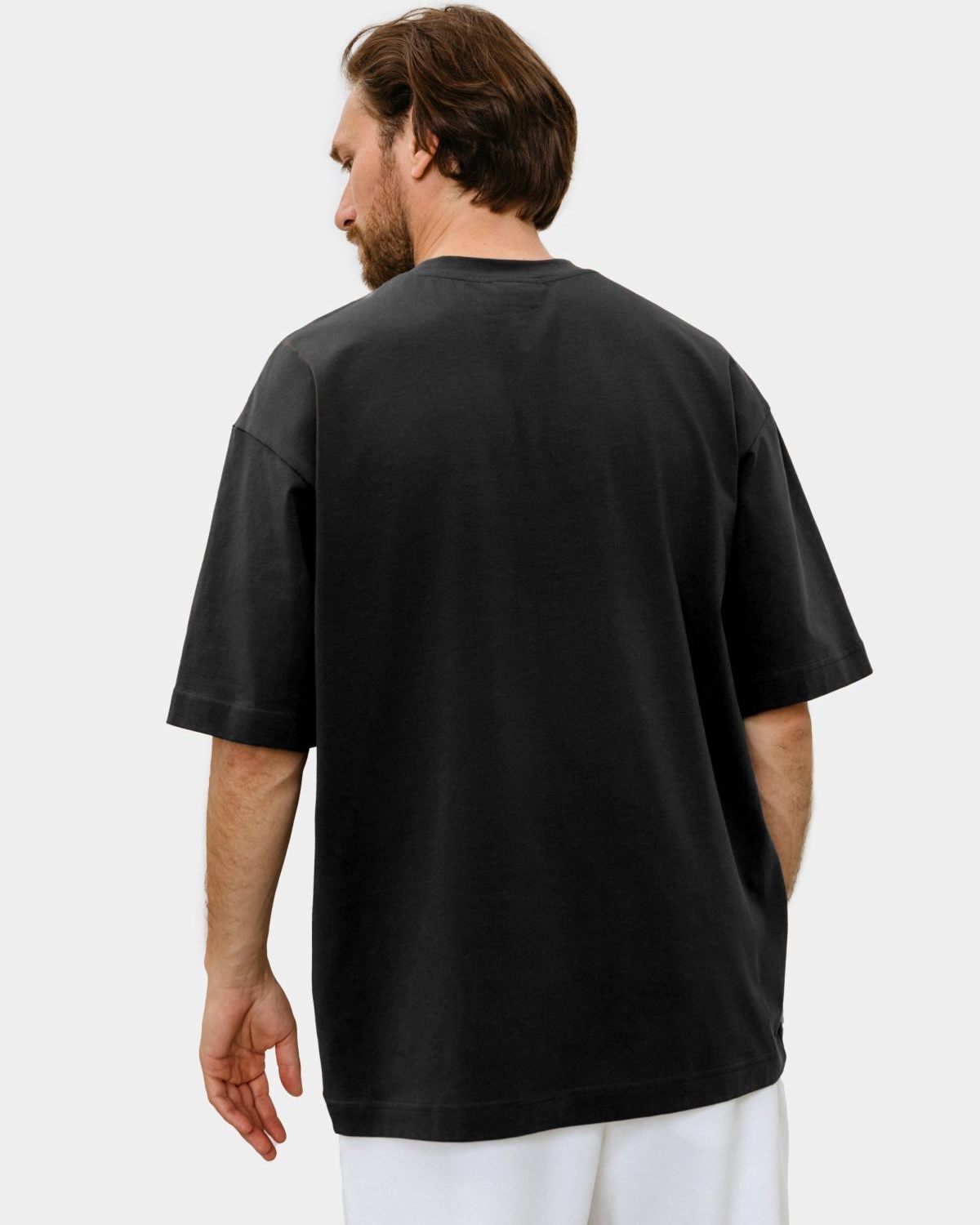 Футболка Oversize Black & White Nikasport, BW12-M11-BLK, цвет черный