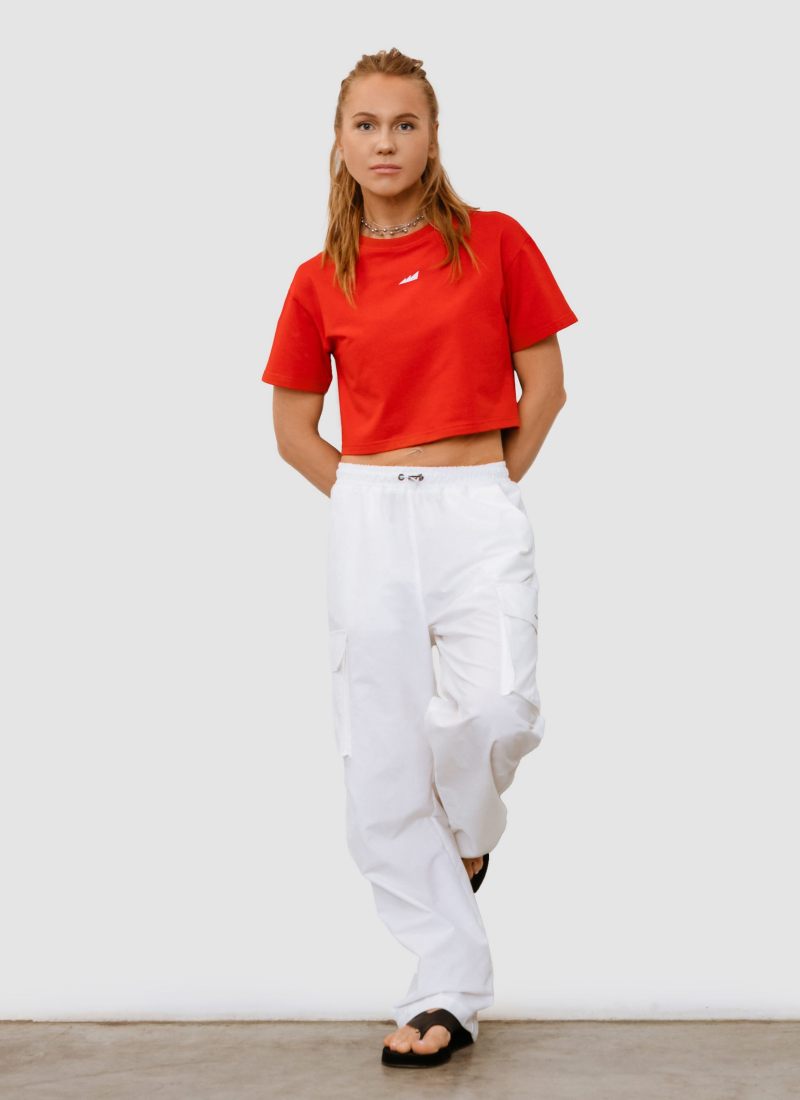 Укороченная футболка Black & White Nikasport, BW15-W11-RED, цвет красный