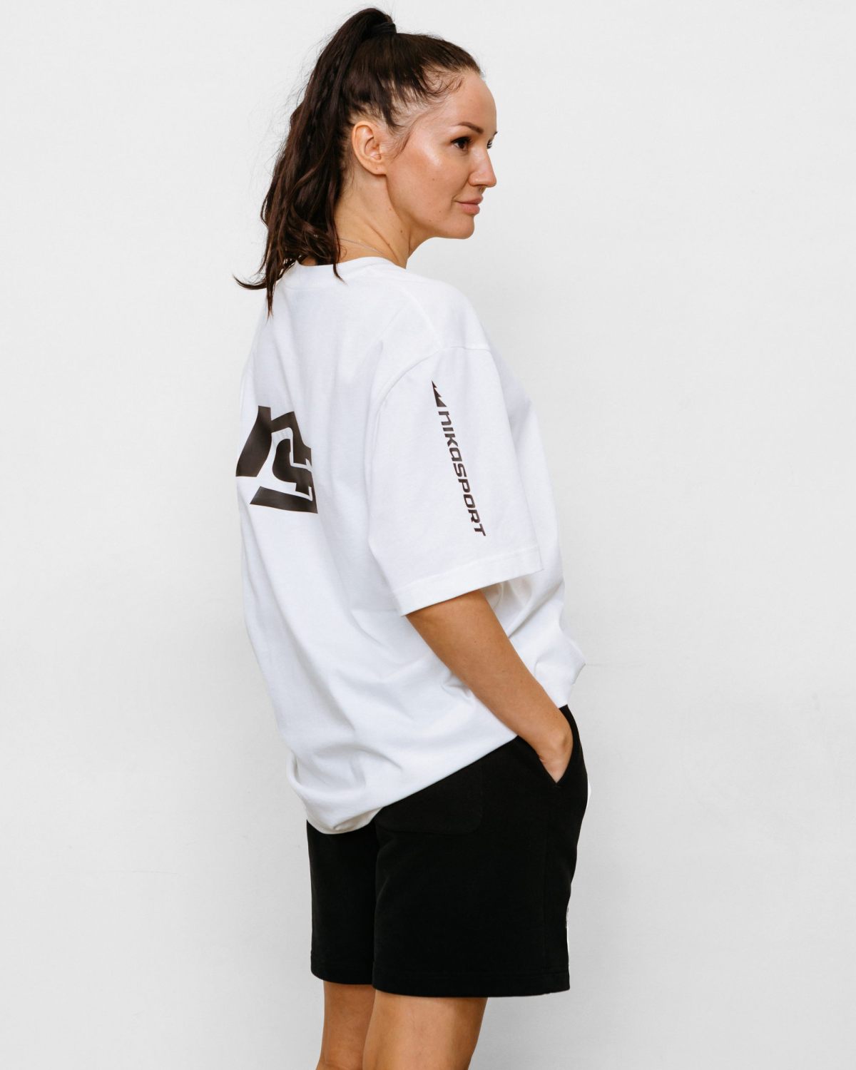 Футболка Oversize Black & White Nikasport, BW12-W32-WHT, цвет белый