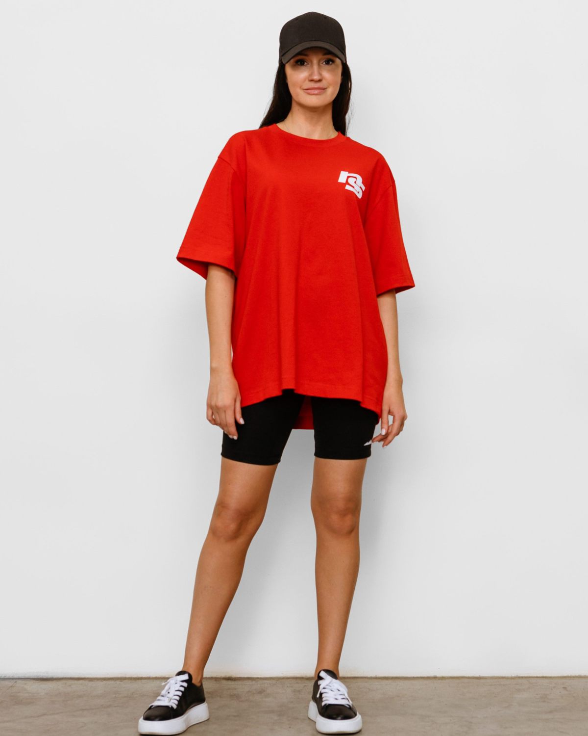 Футболка Oversize Black & White Nikasport, BW12-W22-RED, цвет красный