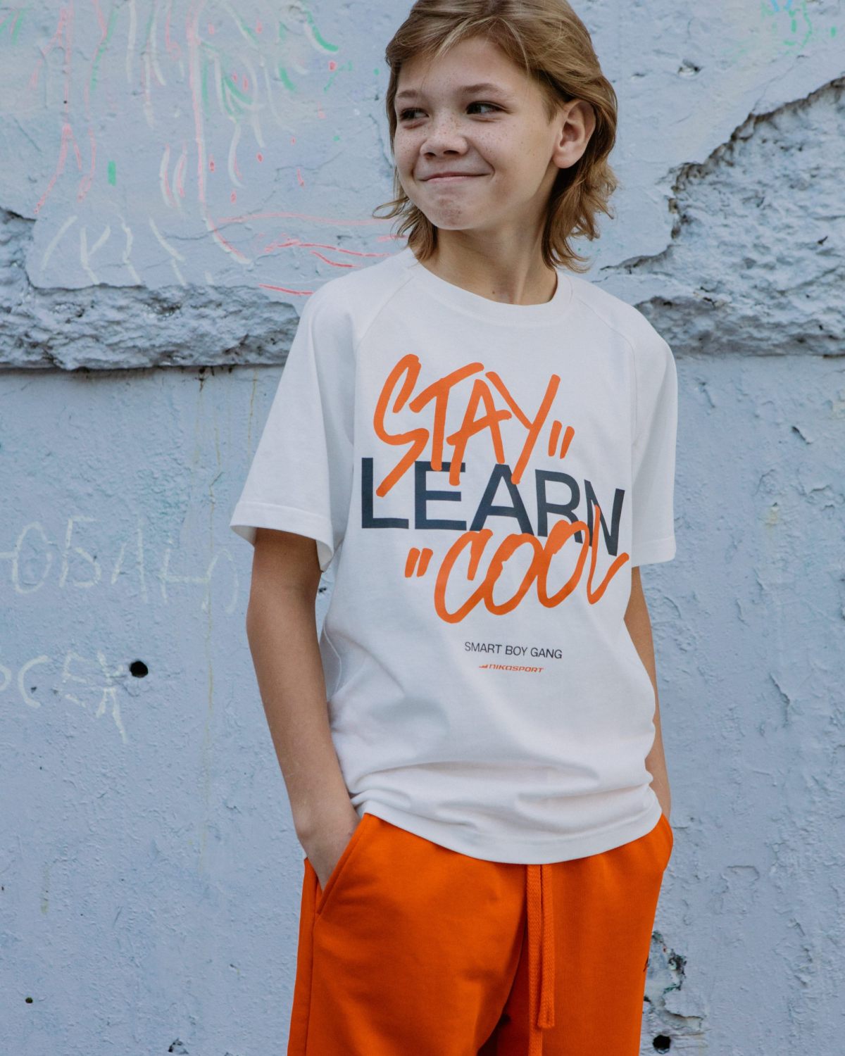 Футболка Oversize Smart Boys Gang Nikasport, SBG11-B-WHT, цвет белый