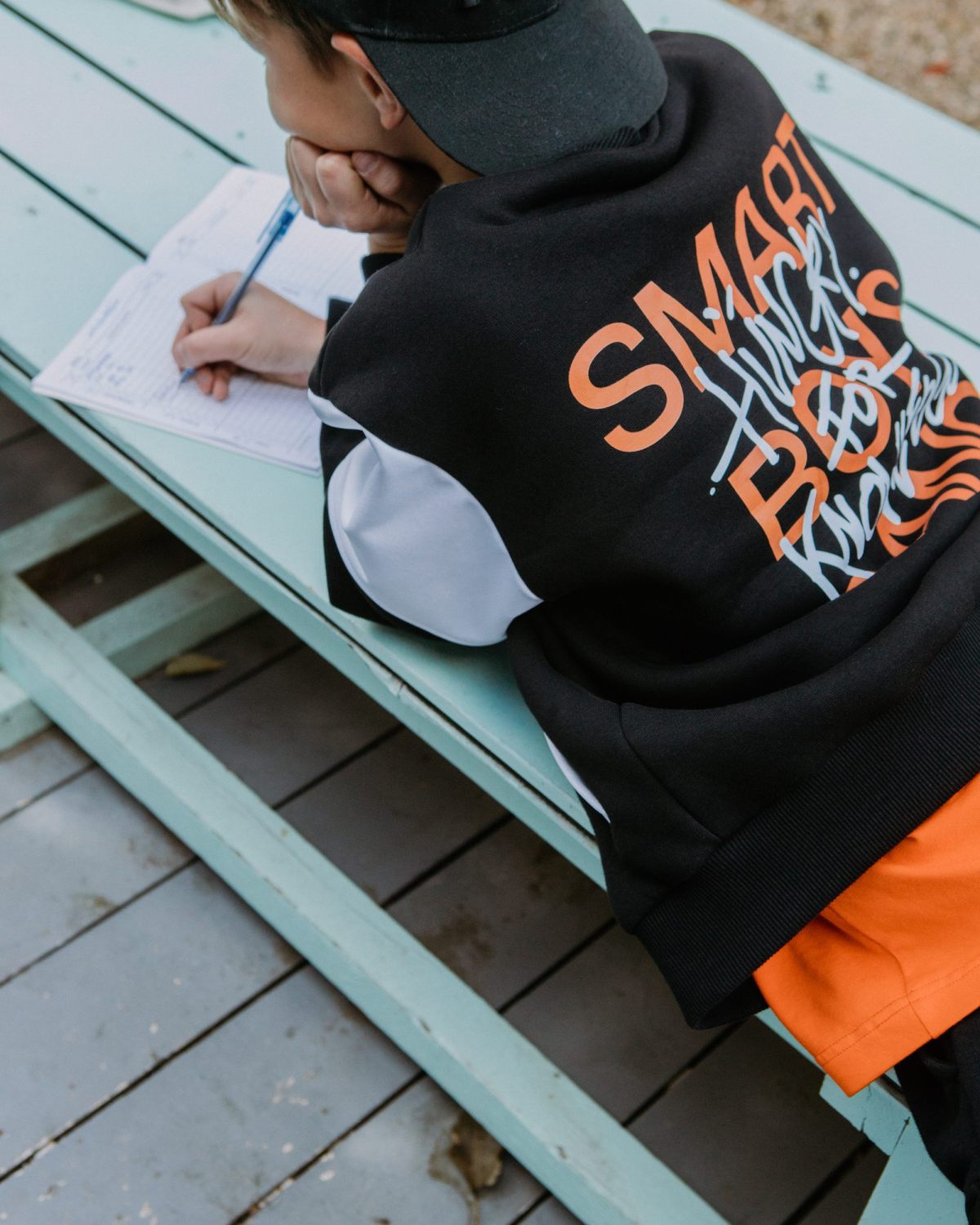 Бомбер из футера на подкладке Smart Boys Gang Nikasport, SBG28-B-BLK/WHT, цвет черный + белый