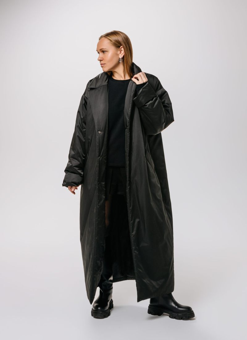 Пальто на кнопках SOBOI, INF101-W99-BLK, цвет черный