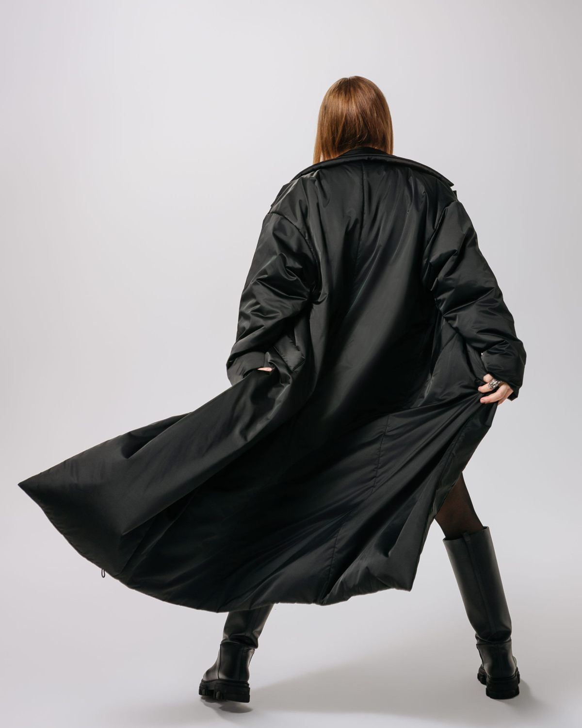 Пальто на кнопках SOBOI, INF101-W99-BLK, цвет черный