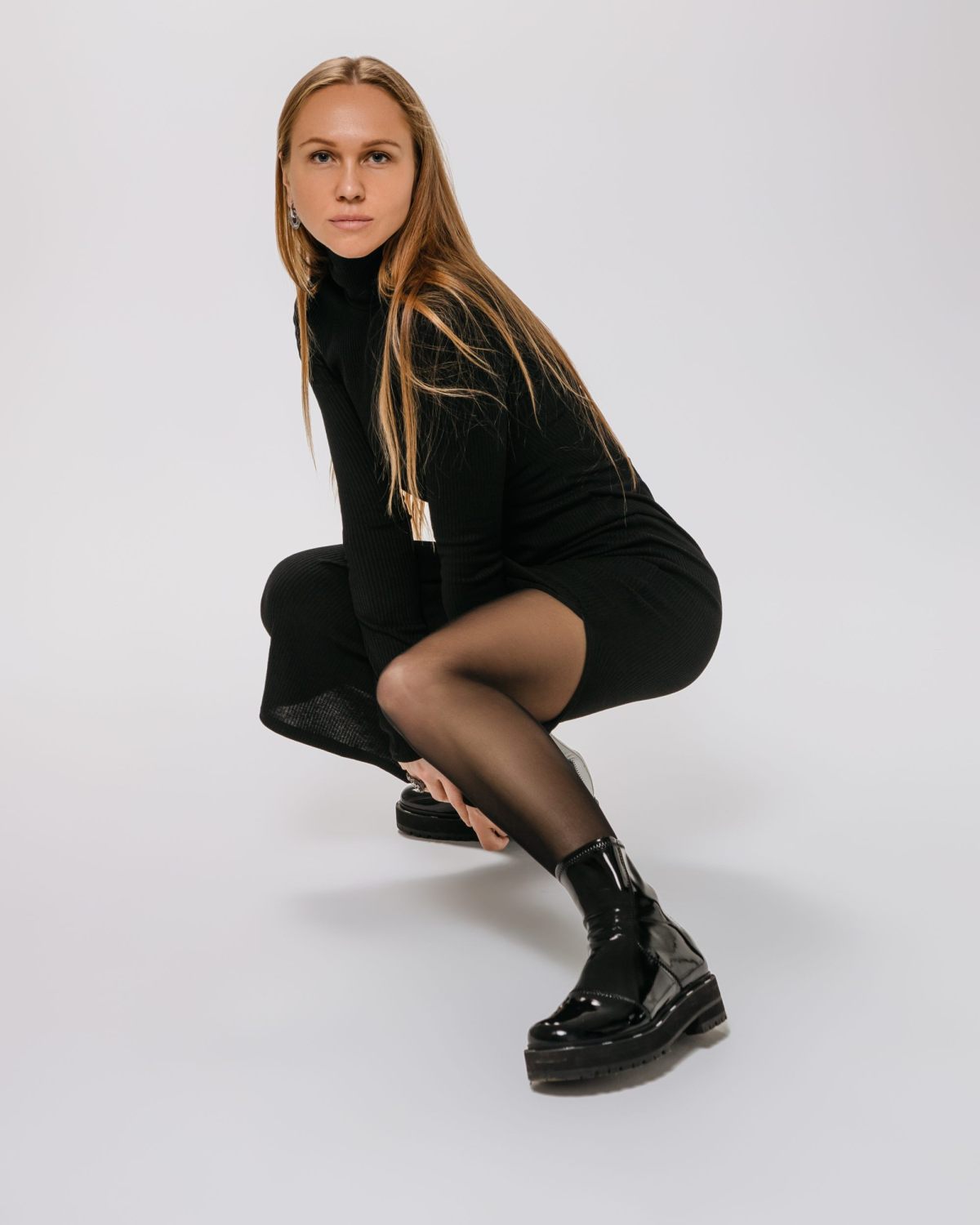 Платье длинное с разрезом Infinity Nikasport, W2INF127-BLK, цвет черный