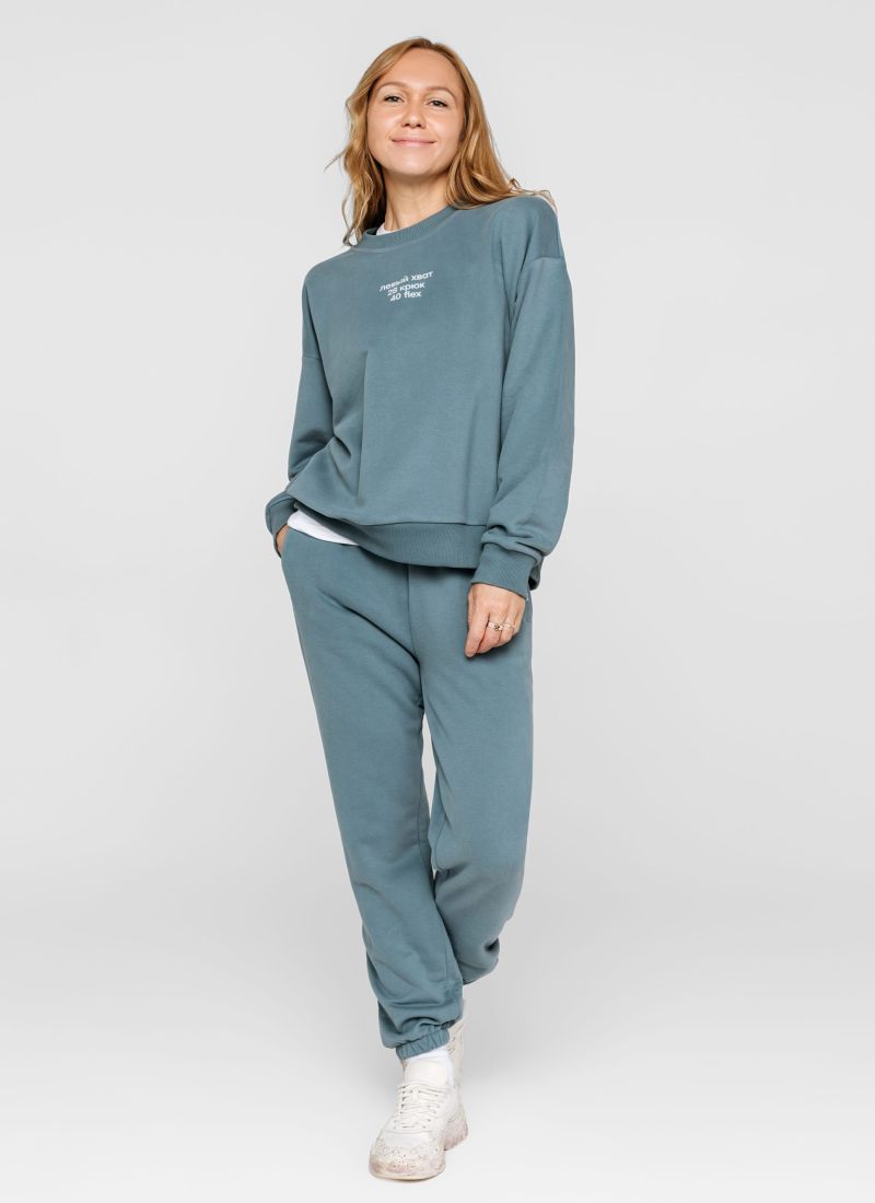 Свитшот Хоккейные мамы Nikasport, HM22-W-VNT/BLU, цвет винтажный синий