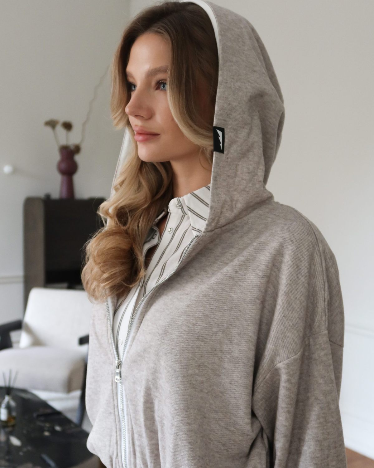 Укороченное худи на молнии Softwear SOBOI, W5HOM34-BGE/MLG, цвет бежевый