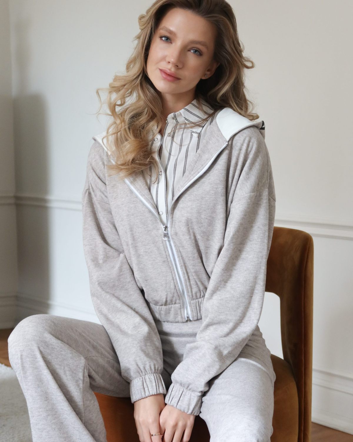 Укороченное худи на молнии Softwear SOBOI, W5HOM34-BGE/MLG, цвет бежевый