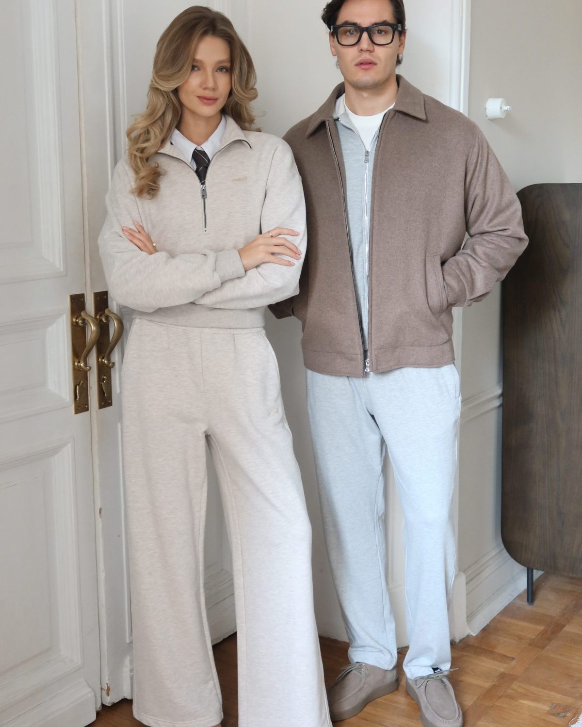 Брюки широкие Classic SOBOI, W5CL84-BGE/MLG, цвет бежевый