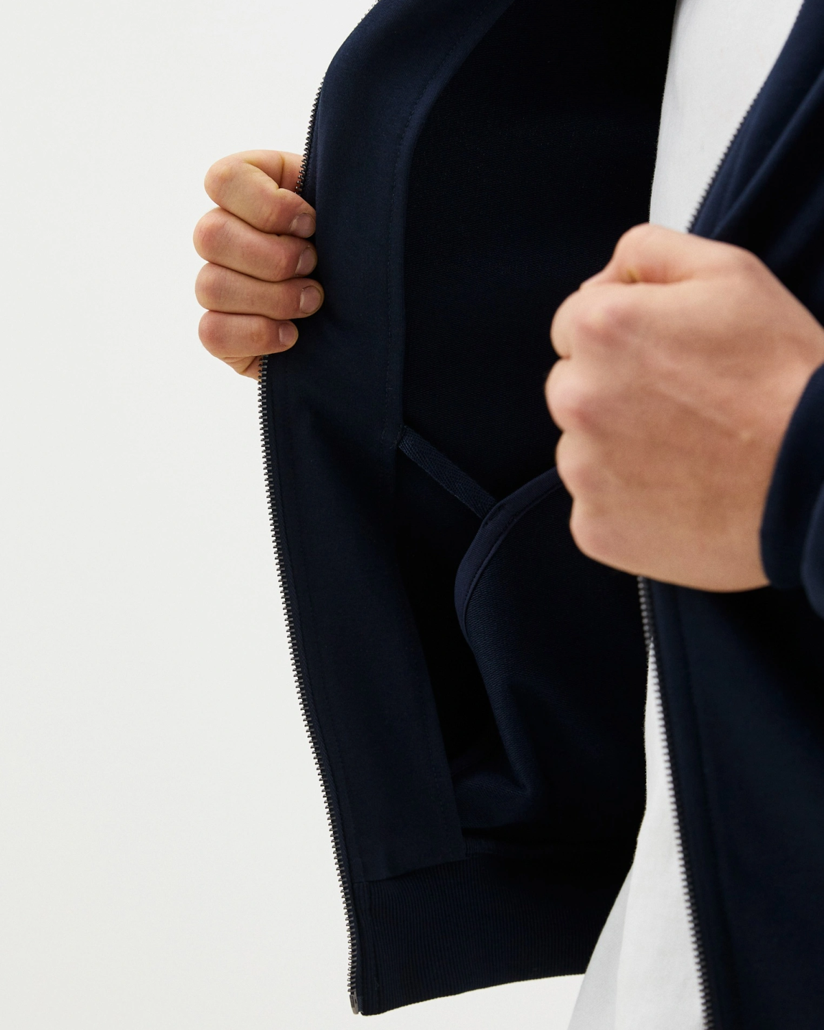 Джемпер с воротником стойкой на молнии Classic Nikasport, M5CL314-DRK/BLU, цвет темно-синий