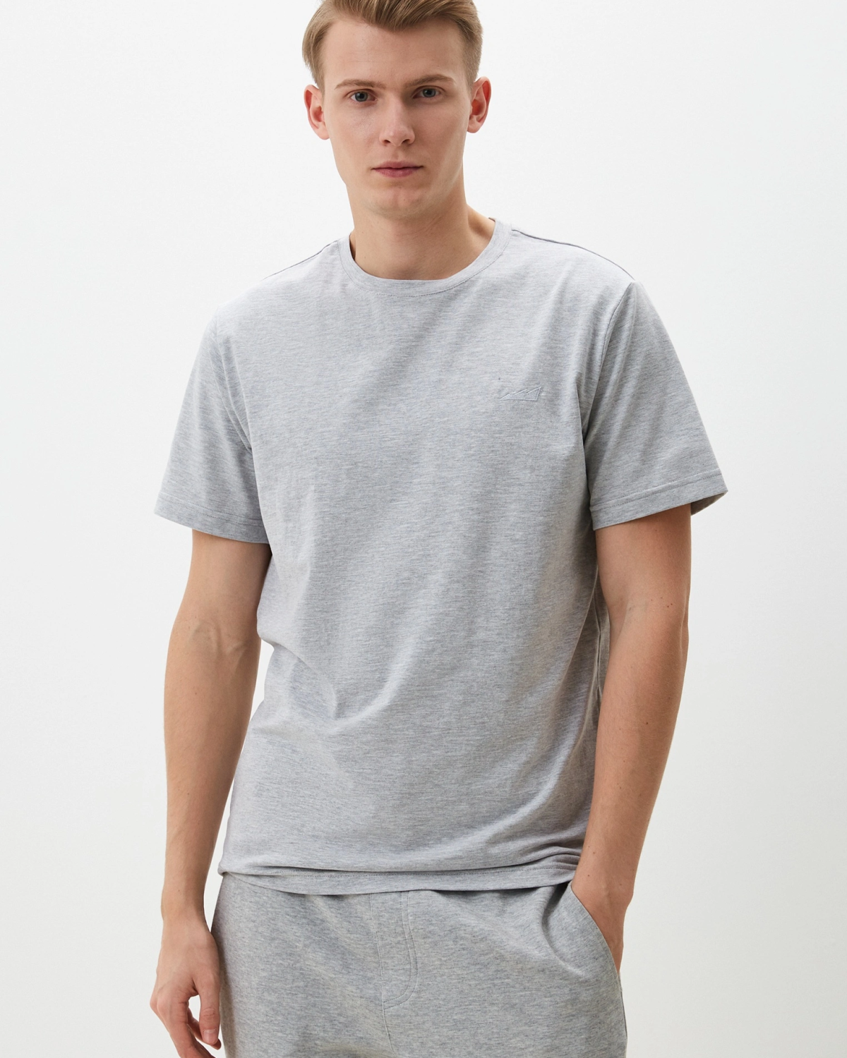 Футболка Regular Classic Nikasport, M5CL42-GRY/MLG, цвет серый меланж