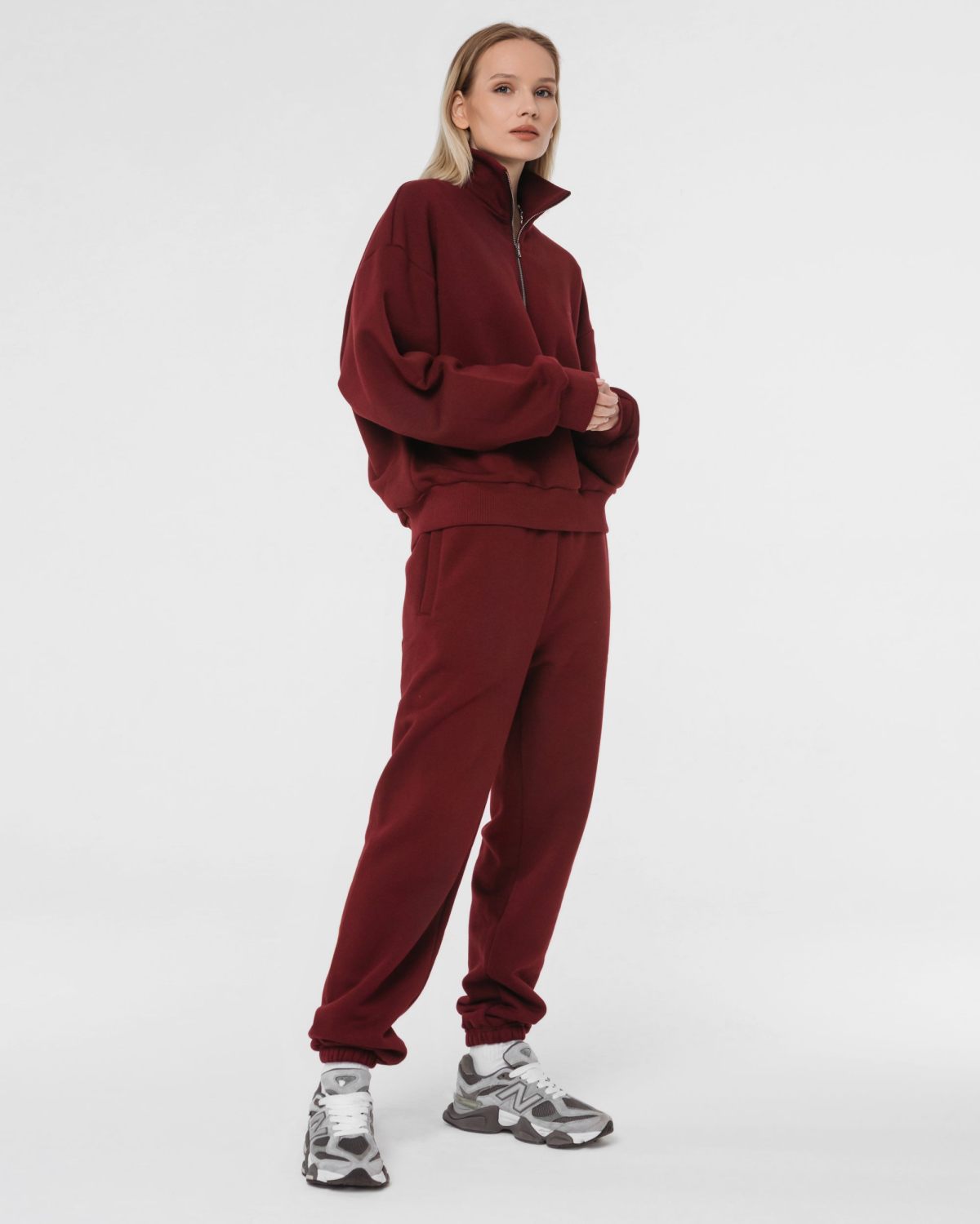 Утепленные брюки джоггеры Classic Nikasport, CL54-W11-VIN, цвет бордовый