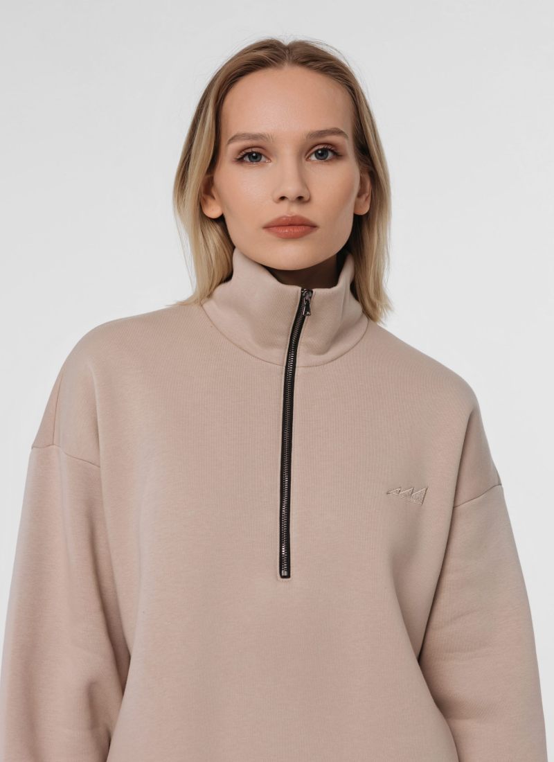 Утепленный джемпер с воротником стойкой на молнии Classic Nikasport, CL27-W11-BGE, цвет бежевый