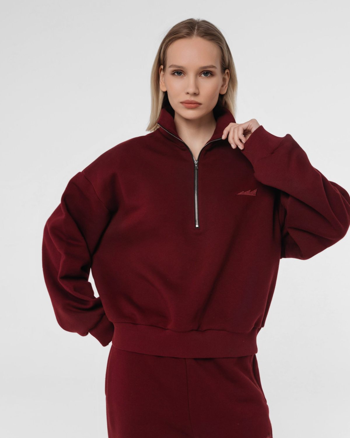 Утепленный джемпер с воротником стойкой на молнии Classic Nikasport, CL27-W11-VIN, цвет бордовый