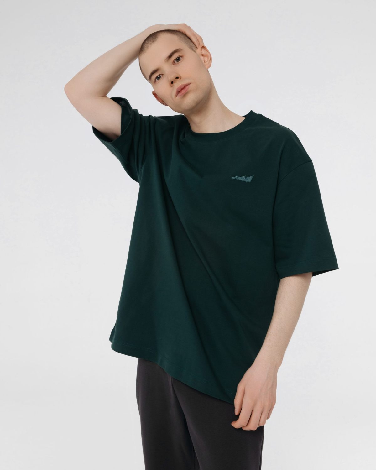 Футболка Oversize из плотного хлопка Classic Nikasport, CL12-M11-GRN, цвет зеленый