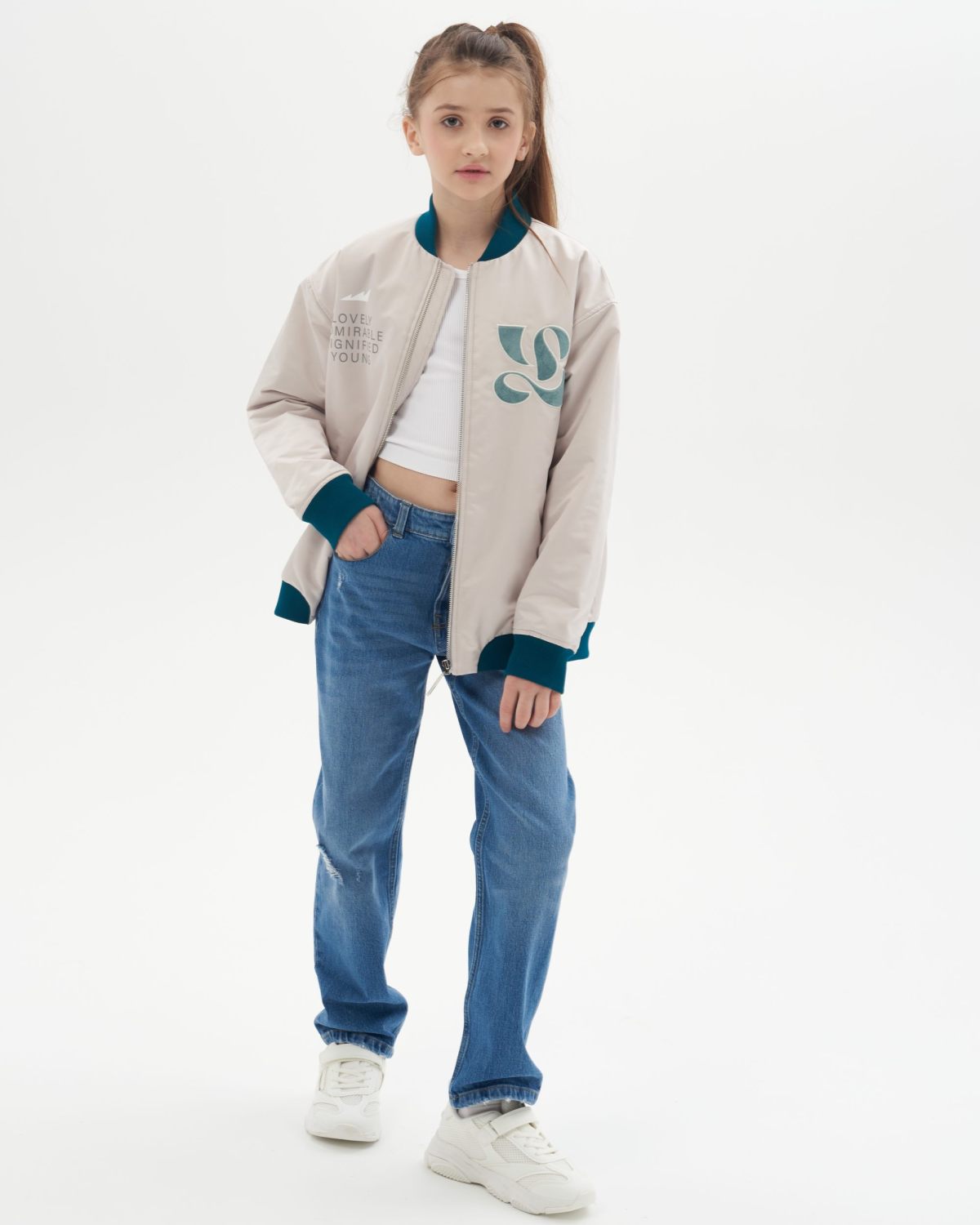 Бомбер на подкладке L.A.D.Y Nikasport, LADY28-G33-WHT/SND, цвет белый песок