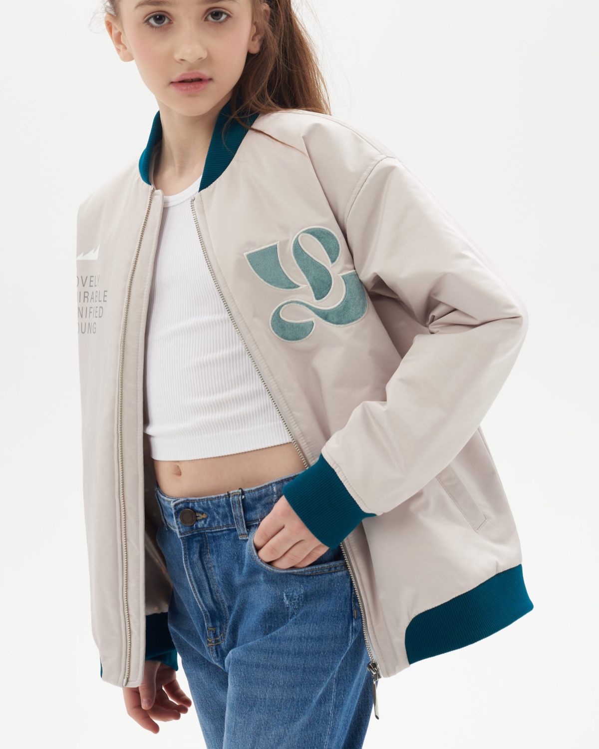 Бомбер на подкладке L.A.D.Y Nikasport, LADY28-G33-WHT/SND, цвет белый песок