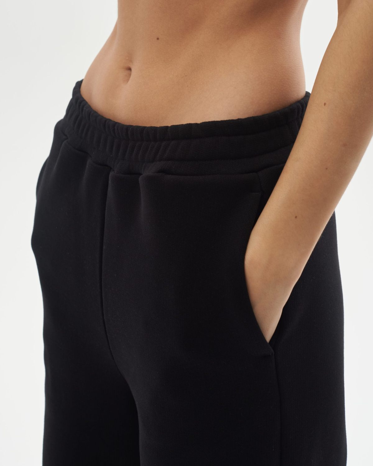Брюки широкие SOBOI, INF52-W92-BLK, цвет черный