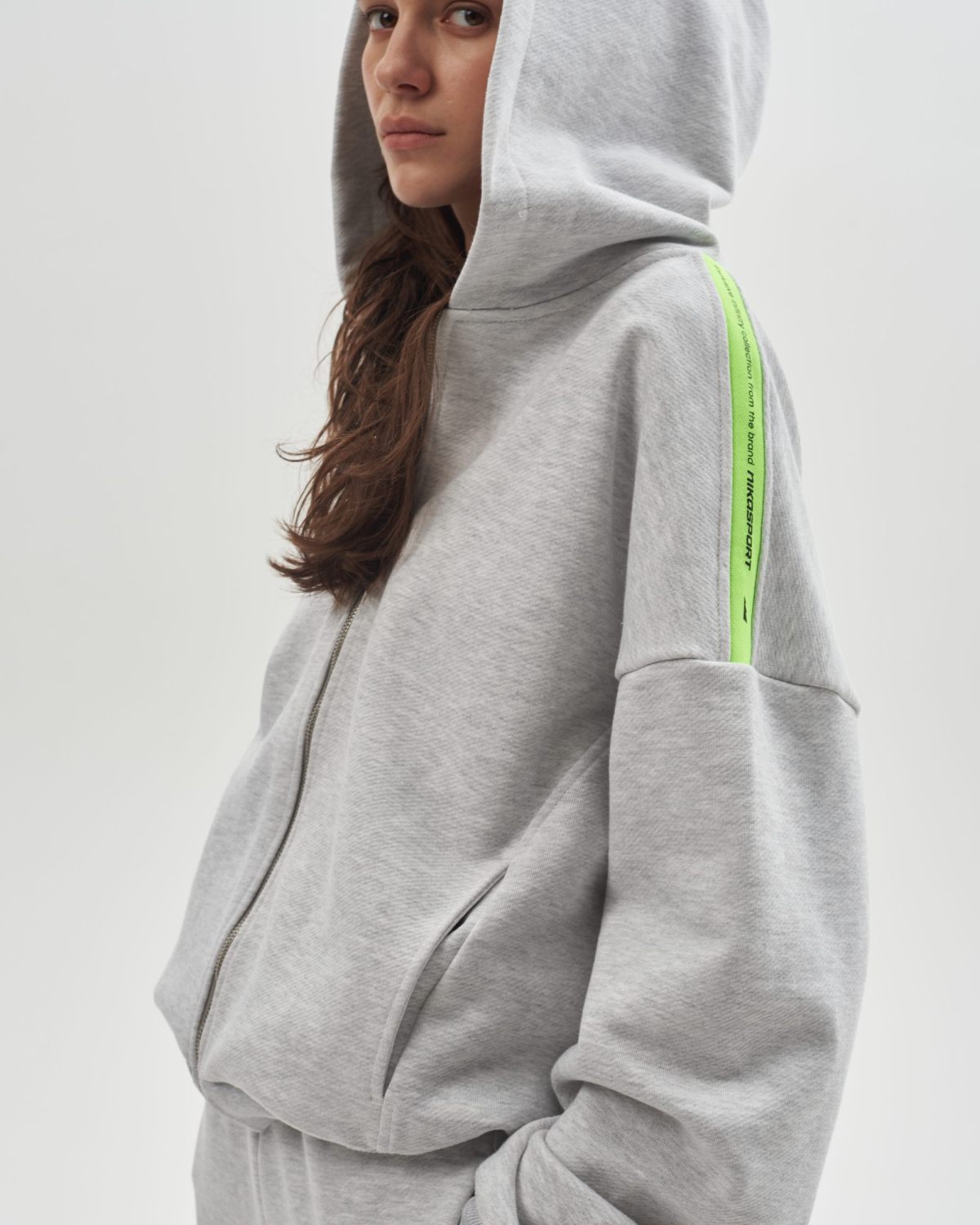 Укороченное худи на молнии Infinity Nikasport, INF25-W92-GRY, цвет серый