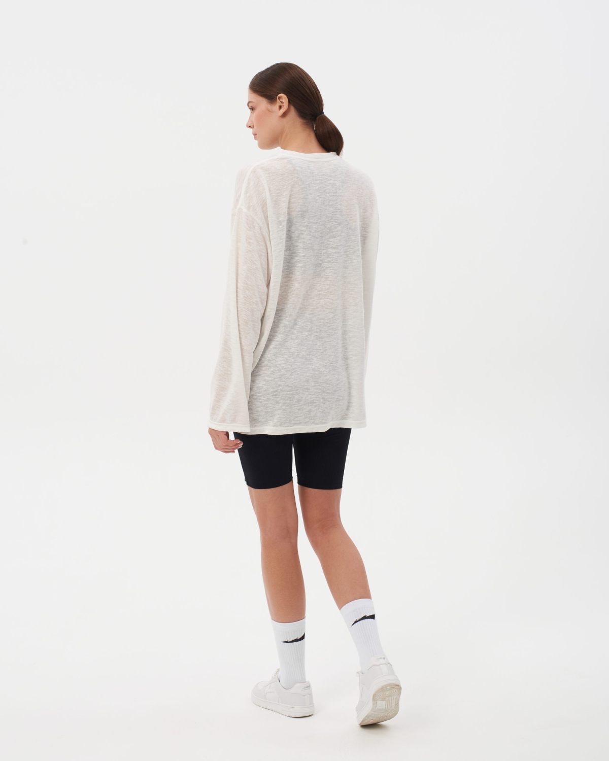 Лонгслив прозрачный SOBOI, W4SN44-WHT, цвет белый