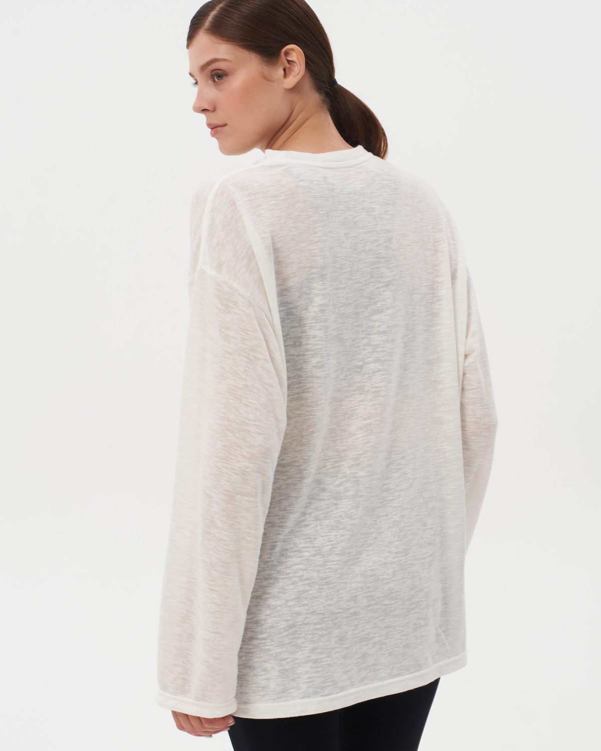 Лонгслив прозрачный SOBOI, W4SN44-WHT, цвет белый