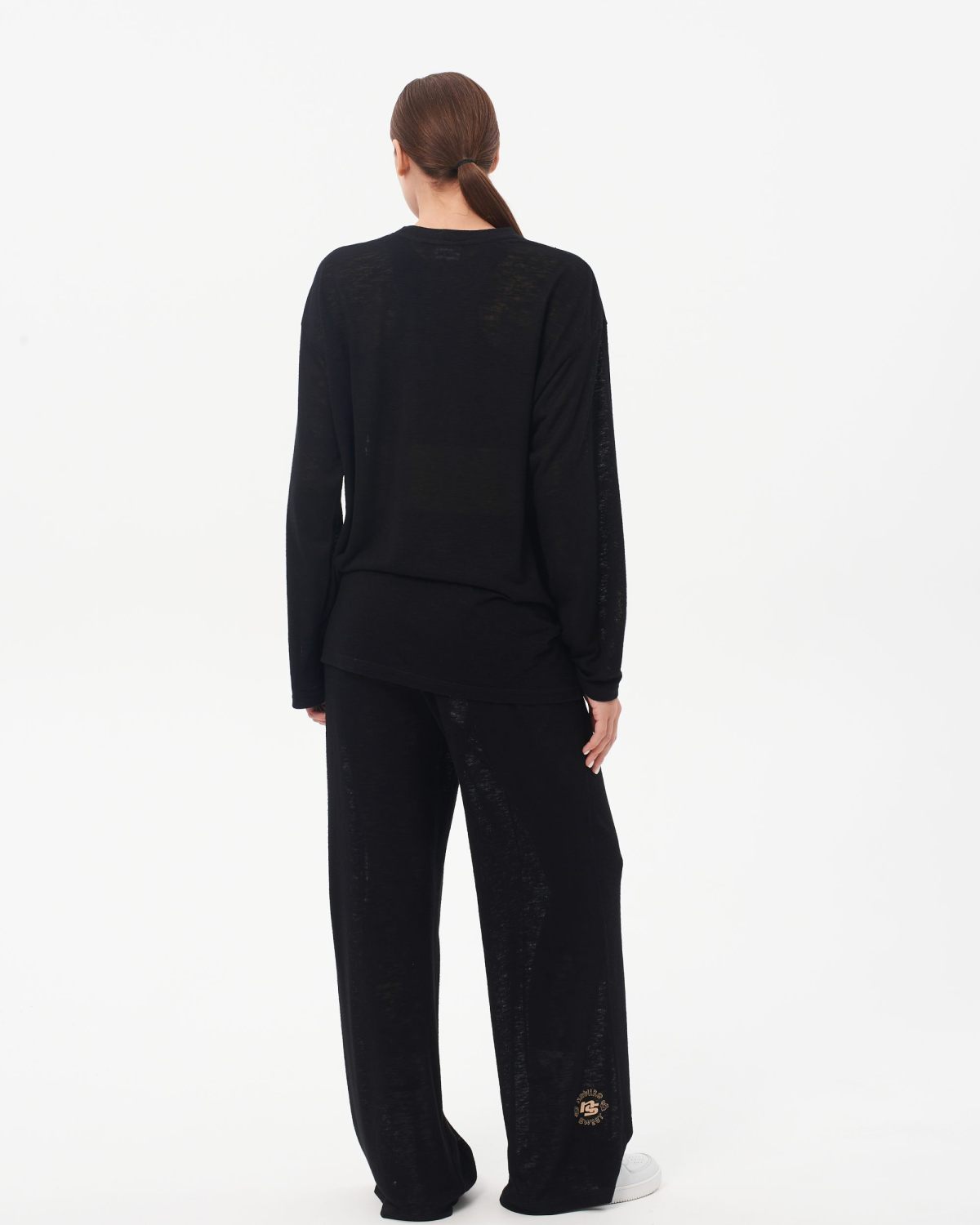 Брюки широкие прозрачные Sweet nature SOBOI, W4SN84-BLK, цвет черный