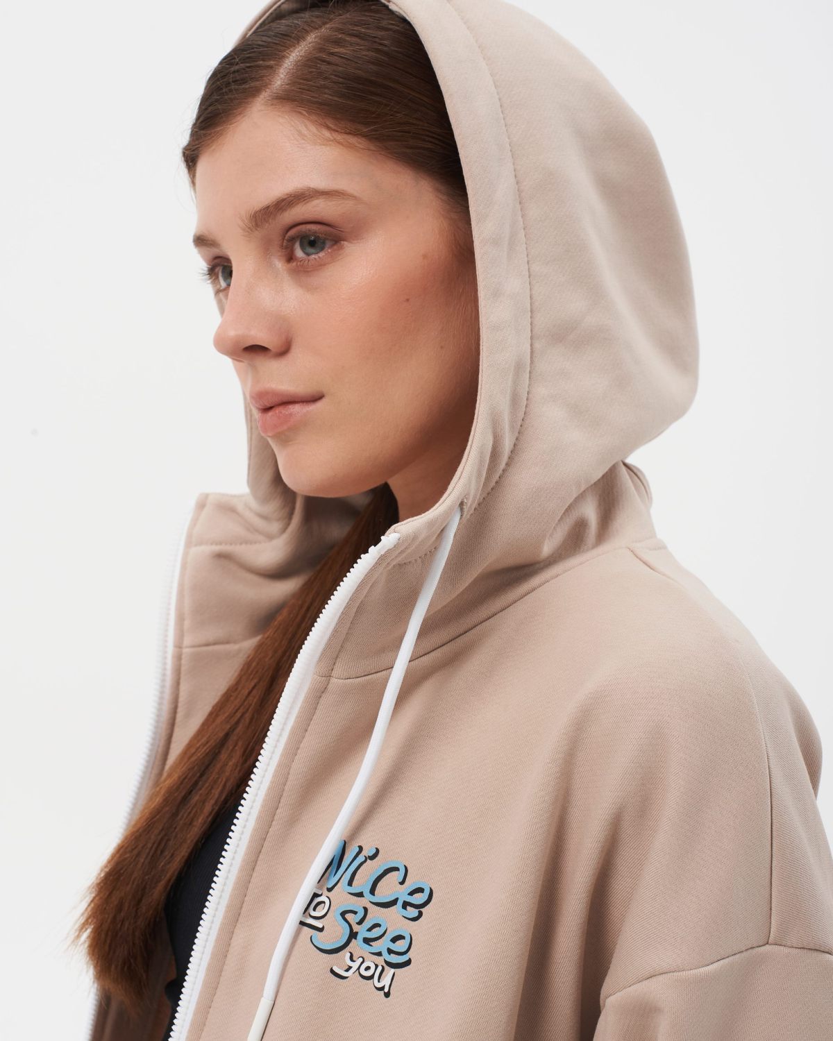 Худи на молнии Sweet nature Nikasport, W4SN34-CAP, цвет капучино