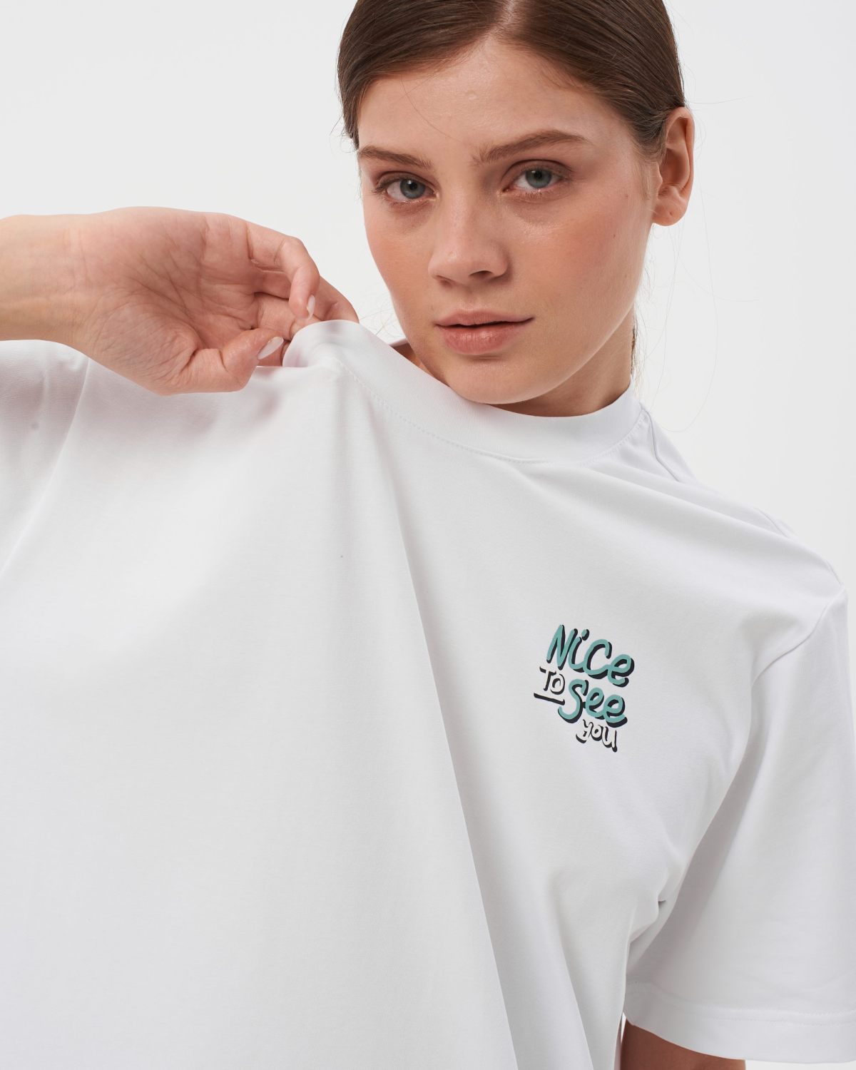 Футболка Oversize Sweet nature Nikasport, W4SN43-WHT, цвет белый