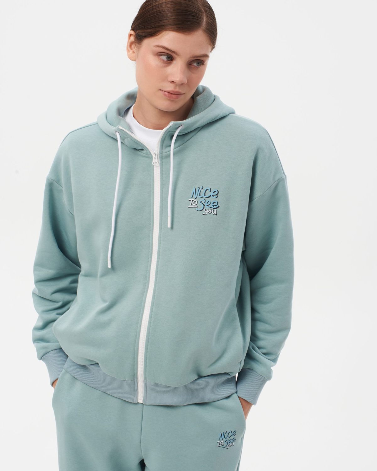 Худи на молнии Sweet nature Nikasport, W4SN34-MNT, цвет мятный