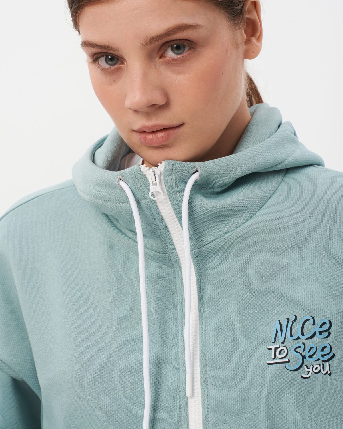 Худи на молнии Sweet nature Nikasport, W4SN34-MNT, цвет мятный