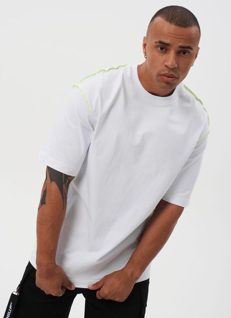 Футболка Oversize с контрастными швами  I’m the art Nikasport, U4ITA47-WHT, цвет белый