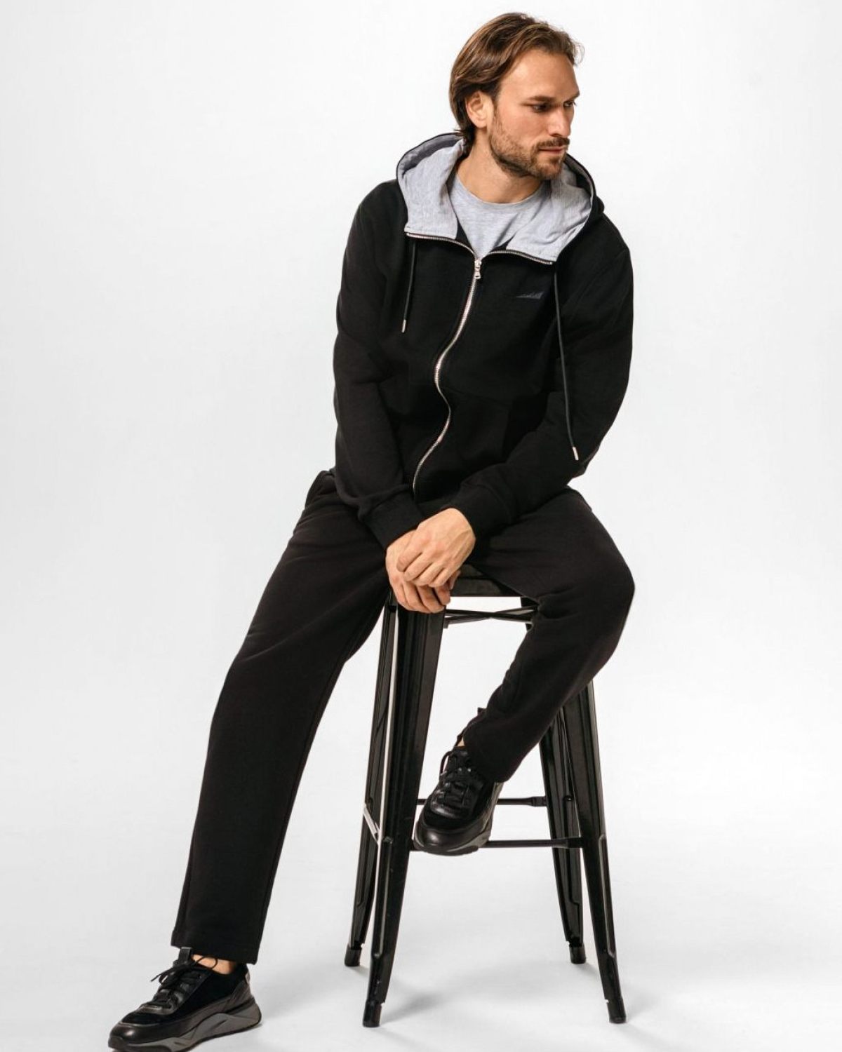 Худи на молнии Classic Nikasport, CL25-M11-BLK, цвет черный