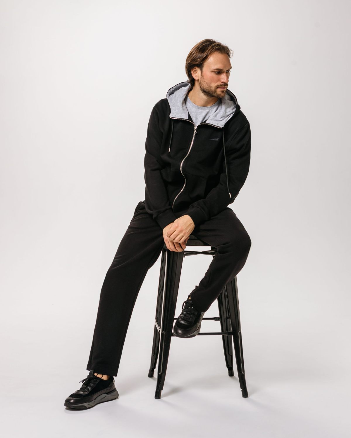 Худи на молнии Classic Nikasport, CL25-M113-BLK, цвет черный