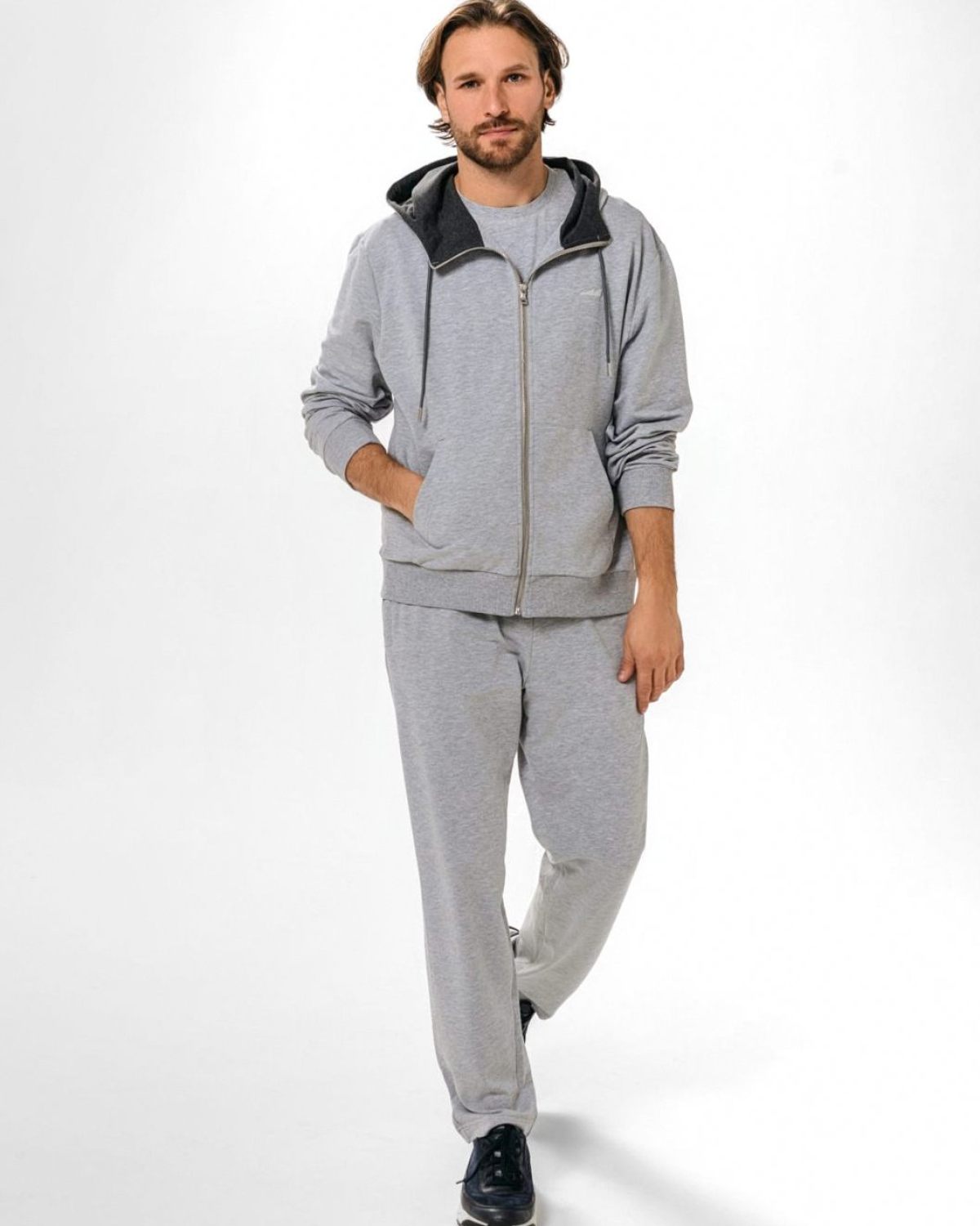 Худи на молнии Classic SOBOI, CL25-M111-GRY/MLG, цвет серый меланж