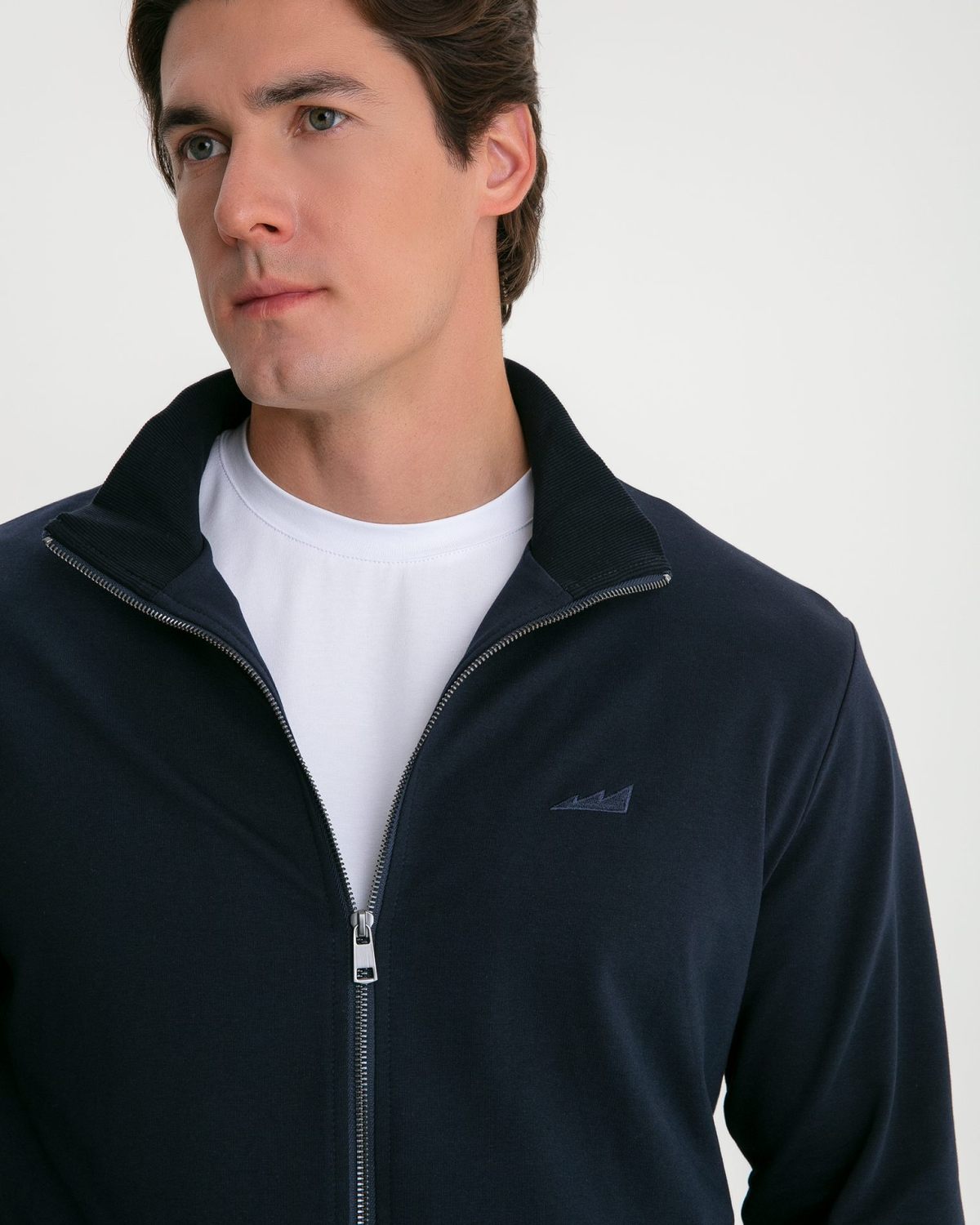 Джемпер с воротником стойкой на молнии Classic Nikasport, M5CL314-DRK/BLU, цвет темно-синий