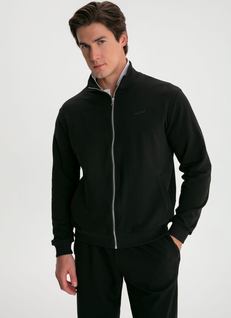 Джемпер с воротником стойкой на молнии Classic Nikasport, M5CL314-BLK, цвет черный