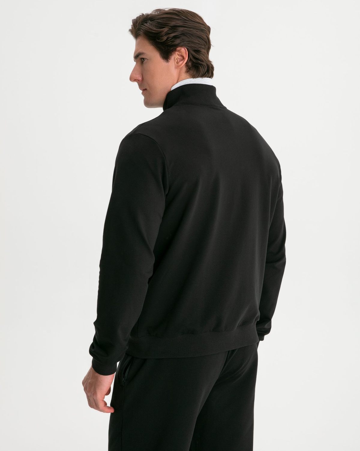 Джемпер с воротником стойкой на молнии Classic Nikasport, M5CL314-BLK, цвет черный