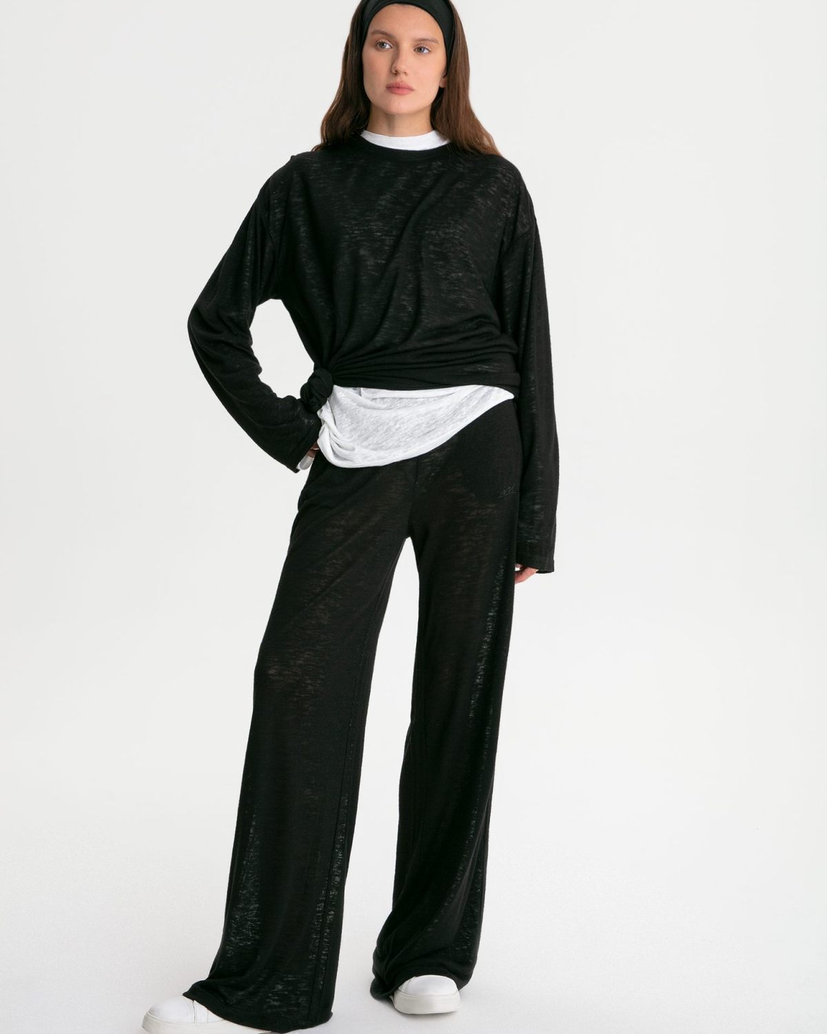 Лонгслив полупрозрачный Oversize Softwear Nikasport, W4SFW411-BLK, цвет черный