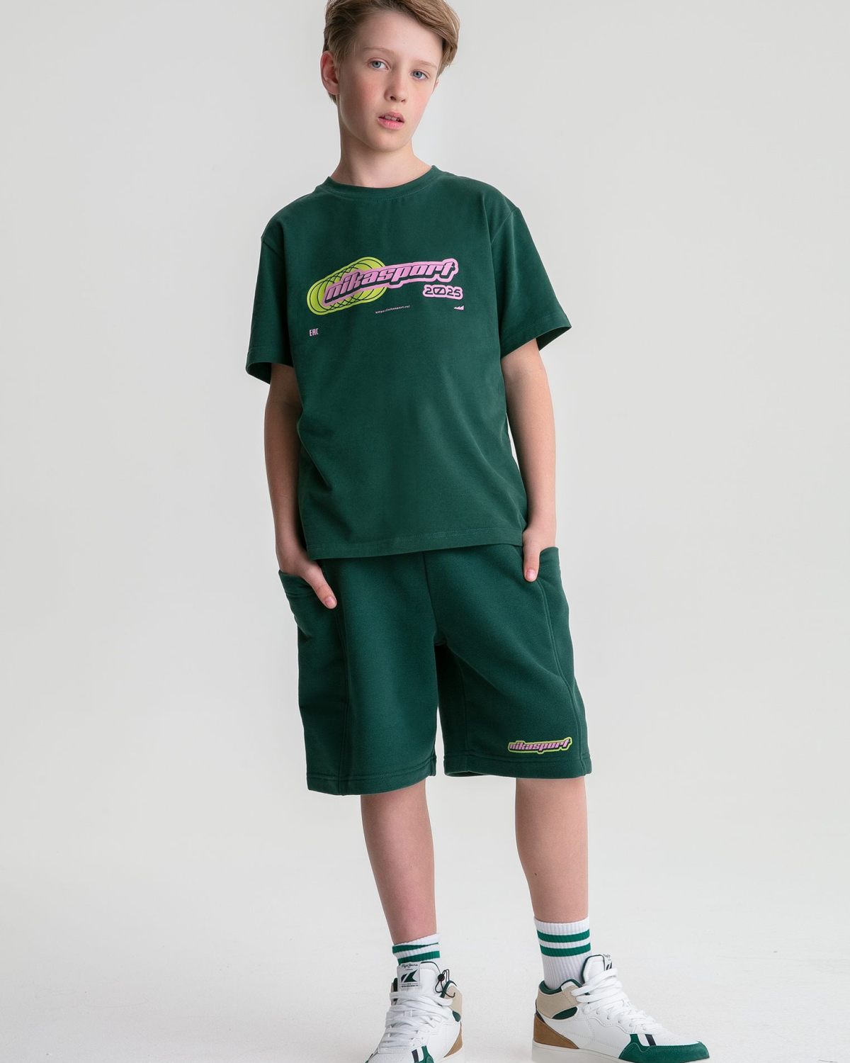 Детские шорты Loose Legendary Drop Nikasport, B7LD91-DRK/GRN, цвет зеленый