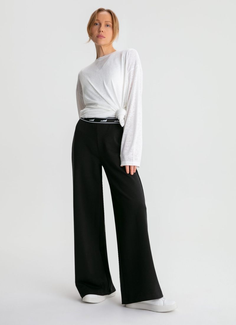 Брюки широкие на резинке Classic Nikasport, W5CL811-BLK, цвет черный