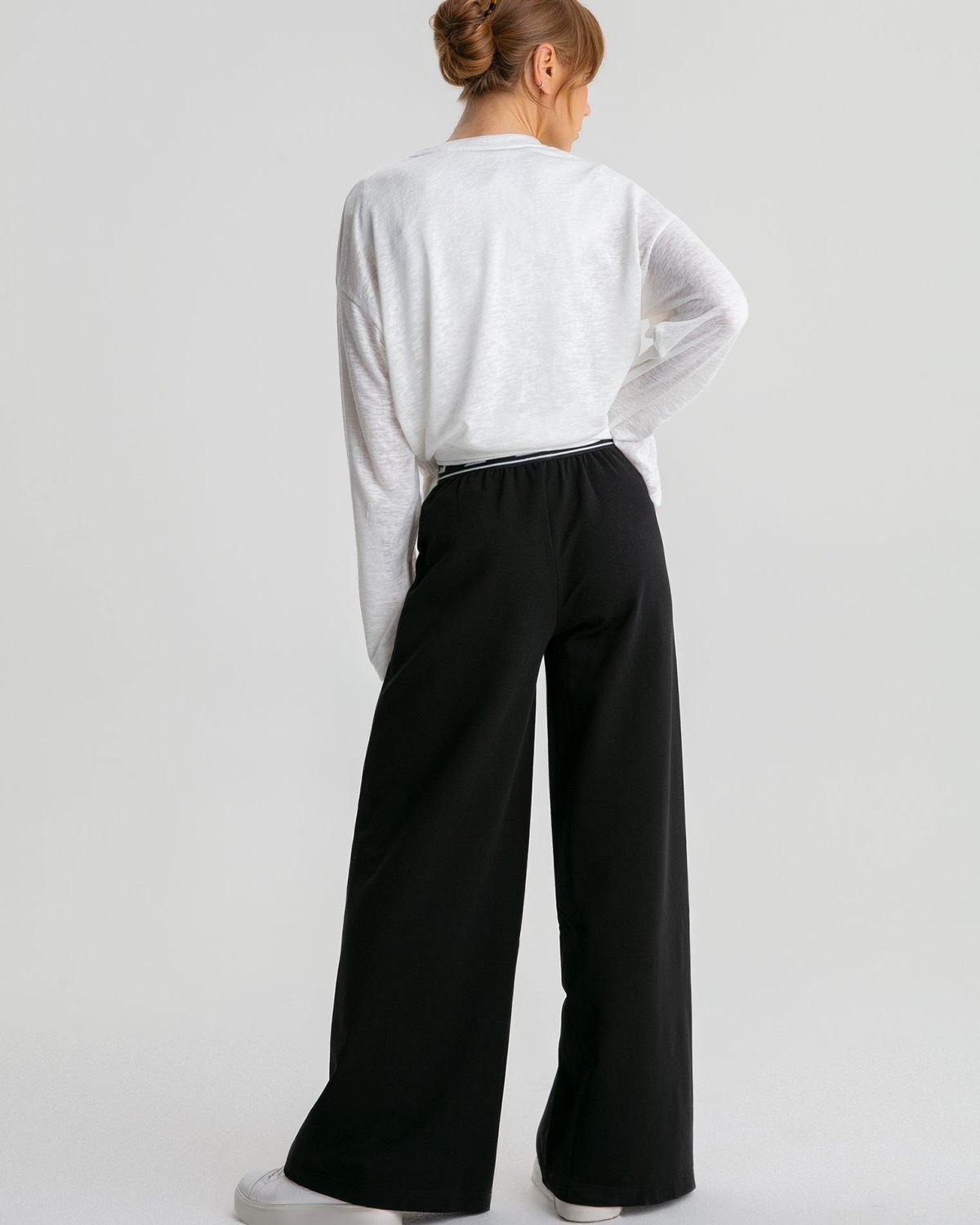 Брюки широкие на резинке Classic Nikasport, W5CL811-BLK, цвет черный