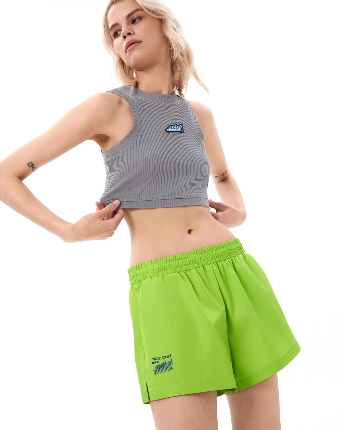 Укороченная майка Indigo Nikasport, W3IND62-GPH, цвет графит