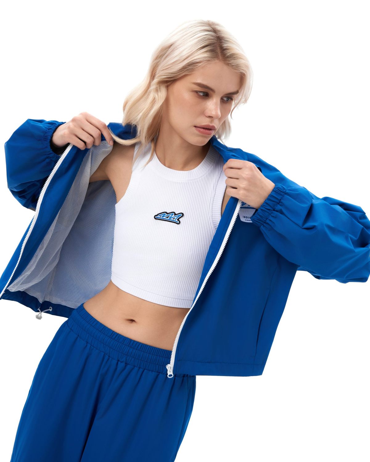 Укороченная майка Indigo Nikasport, W3IND62-WHT, цвет белый