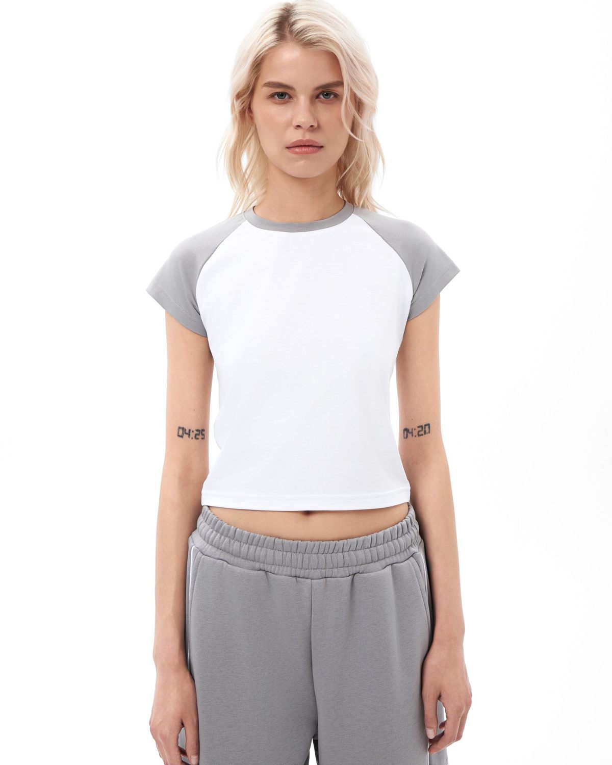 Укороченная футболка Indigo Nikasport, W3IND47-GPH, цвет графит