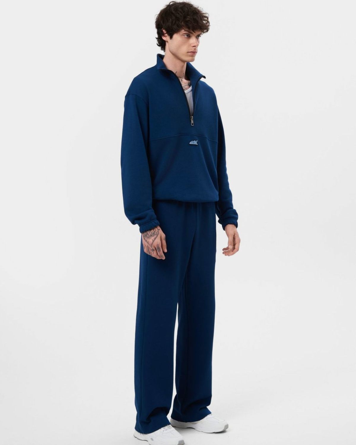 Джемпер с воротником стойкой на молнии Indigo Nikasport, M3IND32-DRK/BLU, цвет темно-синий