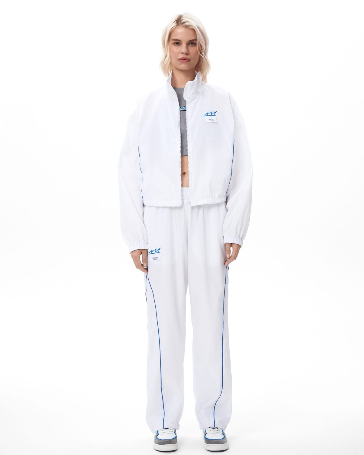Брюки джоггеры широкие Indigo Nikasport, W3IND83-WHT, цвет белый