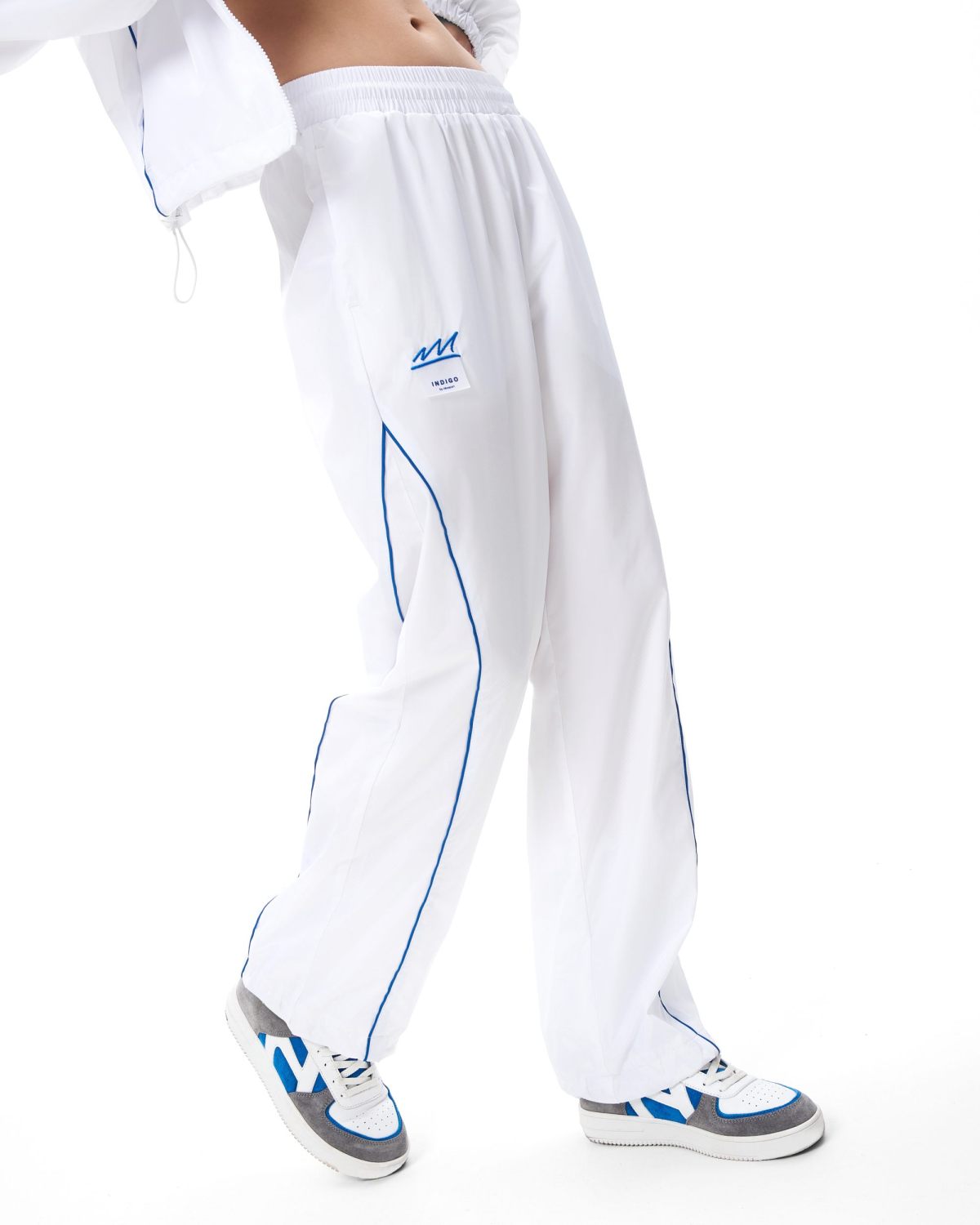 Брюки джоггеры широкие Indigo Nikasport, W3IND83-WHT, цвет белый