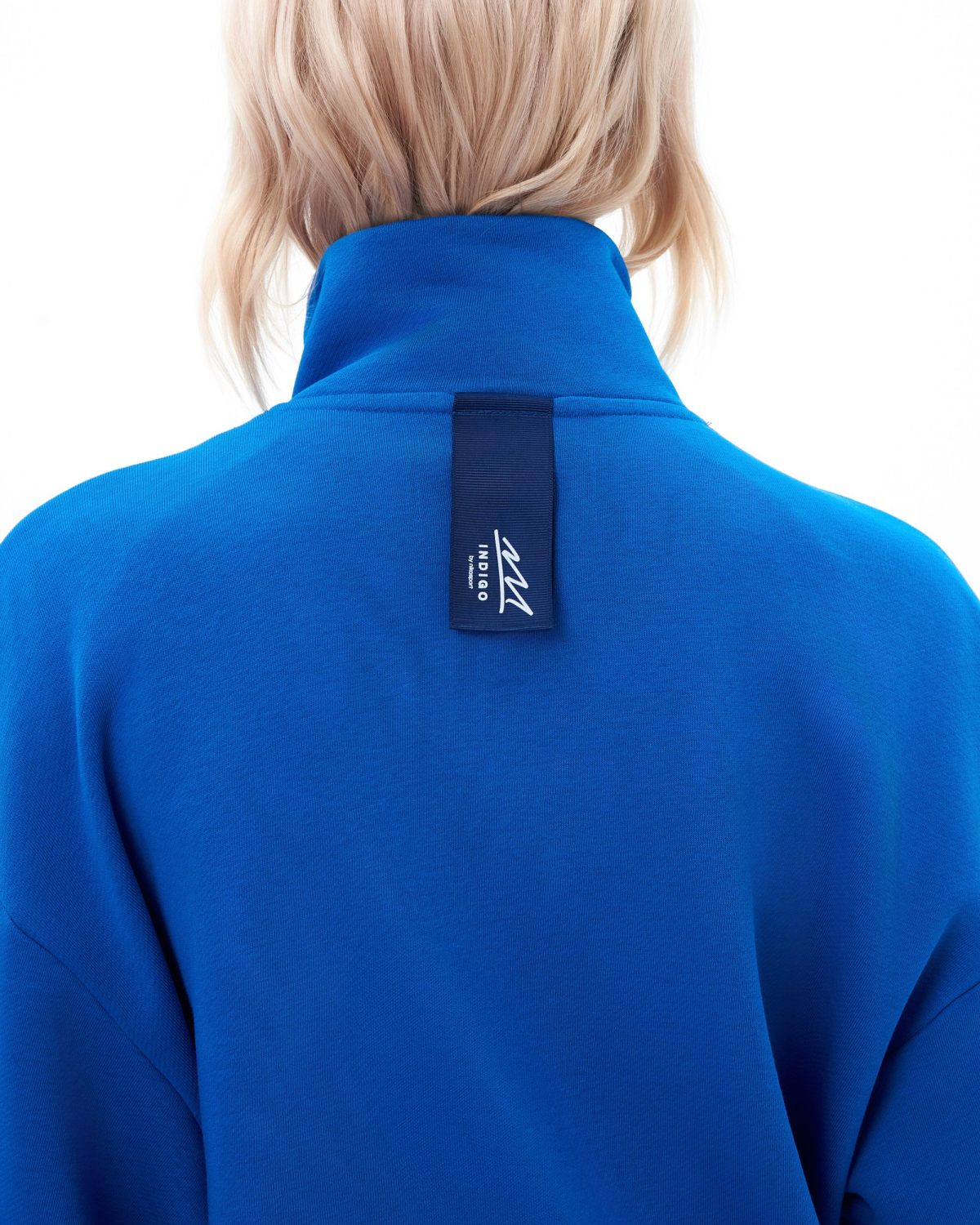 Джемпер с воротником стойкой на молнии Indigo Nikasport, W3IND32-BLU, цвет синий