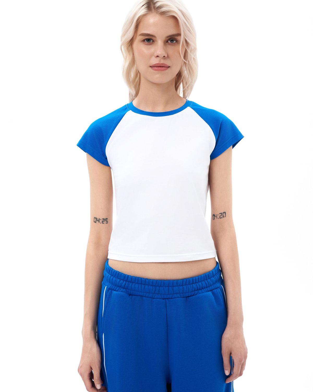 Укороченная футболка Indigo Nikasport, W3IND47-BLU, цвет синий