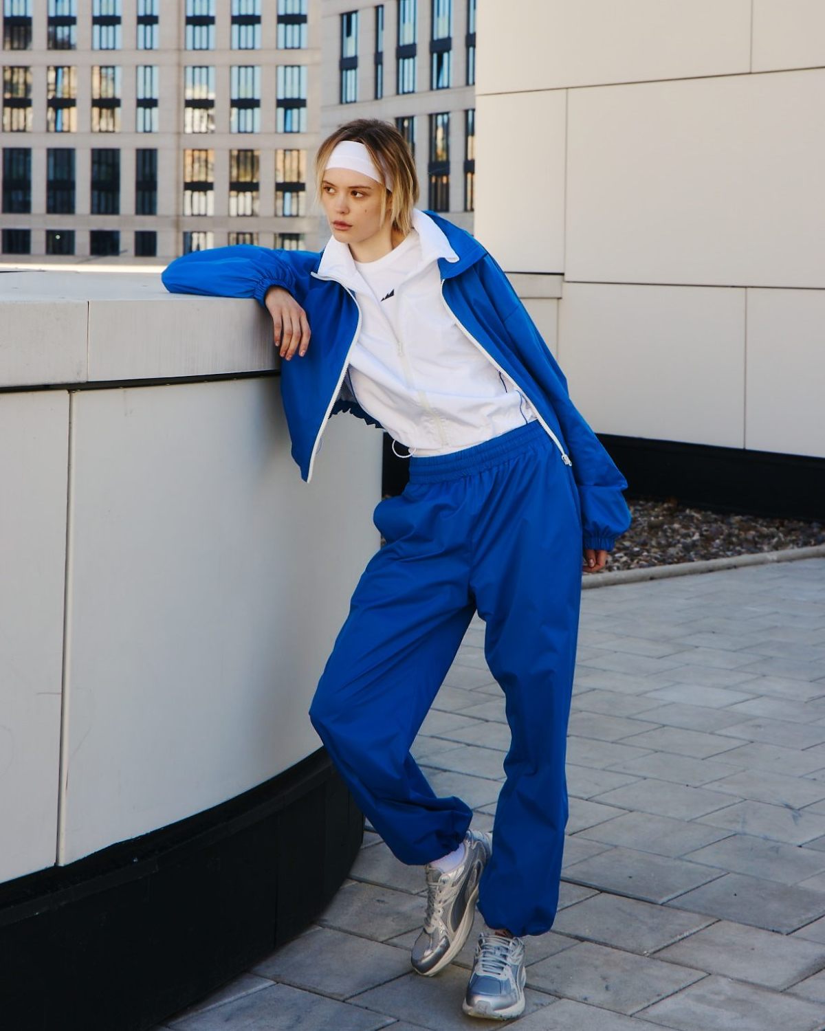 Брюки джоггеры широкие Indigo Nikasport, W3IND83-BLU, цвет синий